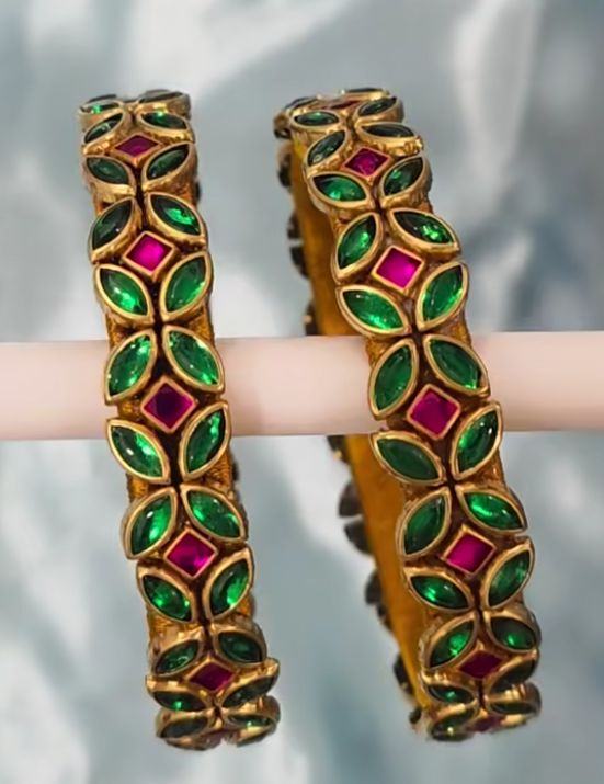 Pink Emerald Kundan