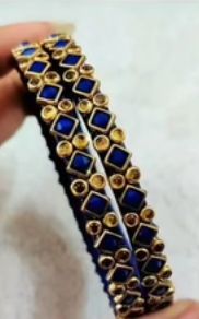 Navy Blue Kundan
